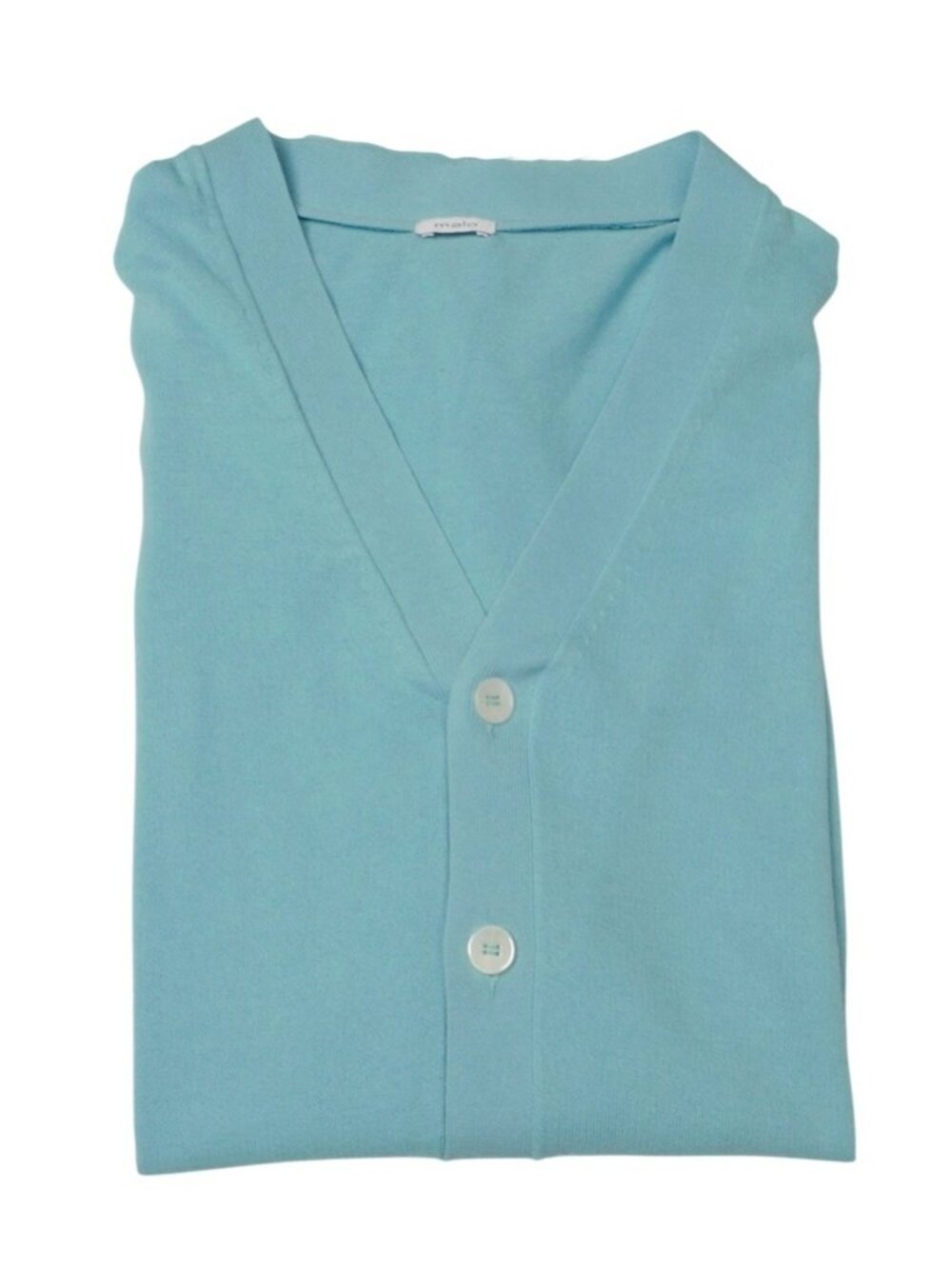 Malo Men’s Powder Blue Fine Gauge Cotton Cardigan / IT 50 - Picture 5 of 6
